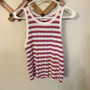 Universal Thread Striped Red and Blue Tee